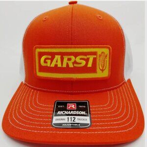 Garst Seed Company Orange And White Richardson 112 Mesh Snap Back Hat